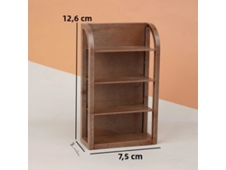 Estante de exhibición en miniatura para casa de muñecas, estante de almacenamiento, juguete decorativo para decoración de juegos (marrón)