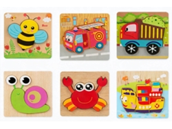 Juego De Rompecabezas De Madera, Paquete De 6, Juguetes Montessori Para Desarrollar La Motricidad Fina, Set De Regalo Educativo, Preescolar - Henten Home