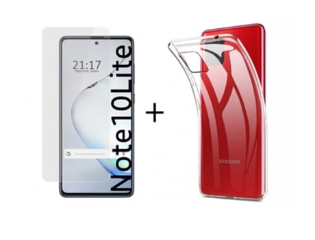Carcasa + Protector de Pantalla Samsung Galaxy Note 10 Lite TUMUNDOSMARTPHONE Pack Transparente