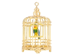 Jaula De Metal En Miniatura Para Pájaros, Ideal Para Casas De Muñecas A Escala 1/12 Y 1/6. Accesorio Decorativo Dorado.