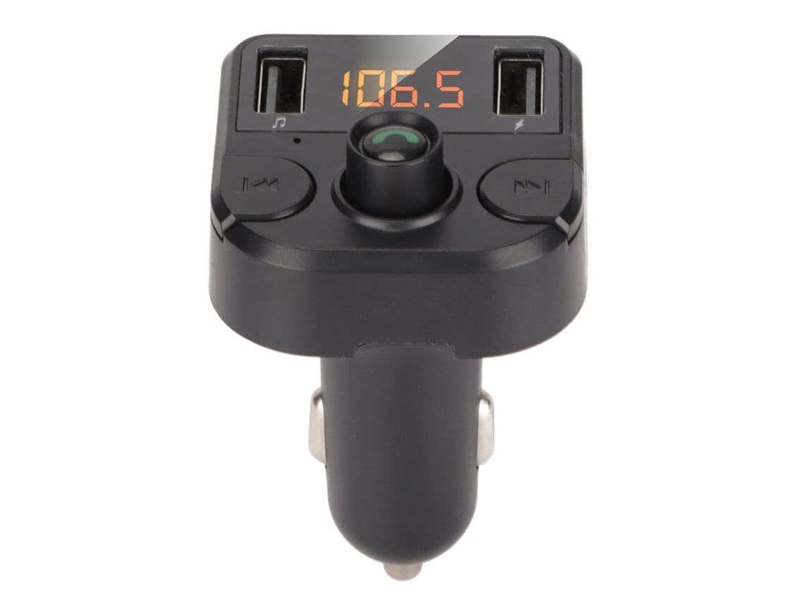 Cargador De Coche Led Multifuncional Con Bluetooth 5.0, Transmisor Fm, Carga Rápida, Doble Puerto Usb Y Reproductor De Mp3.