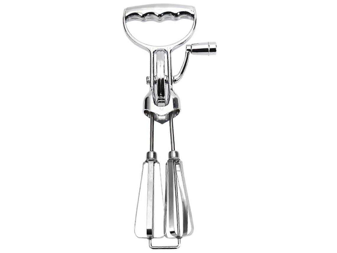 Batidora manual con manivela, batidora de mano de 30 cm, batidora rotativa para huevos con doble función.