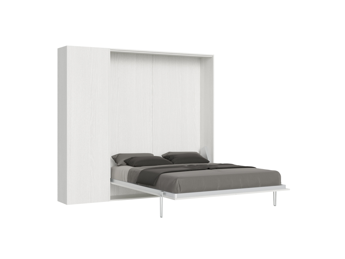 Cama Plegable 160 Vertical ITAMOBY Kentaro (234 x 39 x 210 cm - Paneles Melamina - Fresno Blanco)