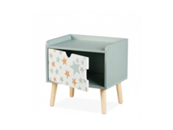 Mesa De Cabeceira Infantil Relaxdays, Arrumação, Hbt: 41 X 40 X 30 Cm, Quarto Infantil, Cómoda Estrelas, Madeira Mdf.