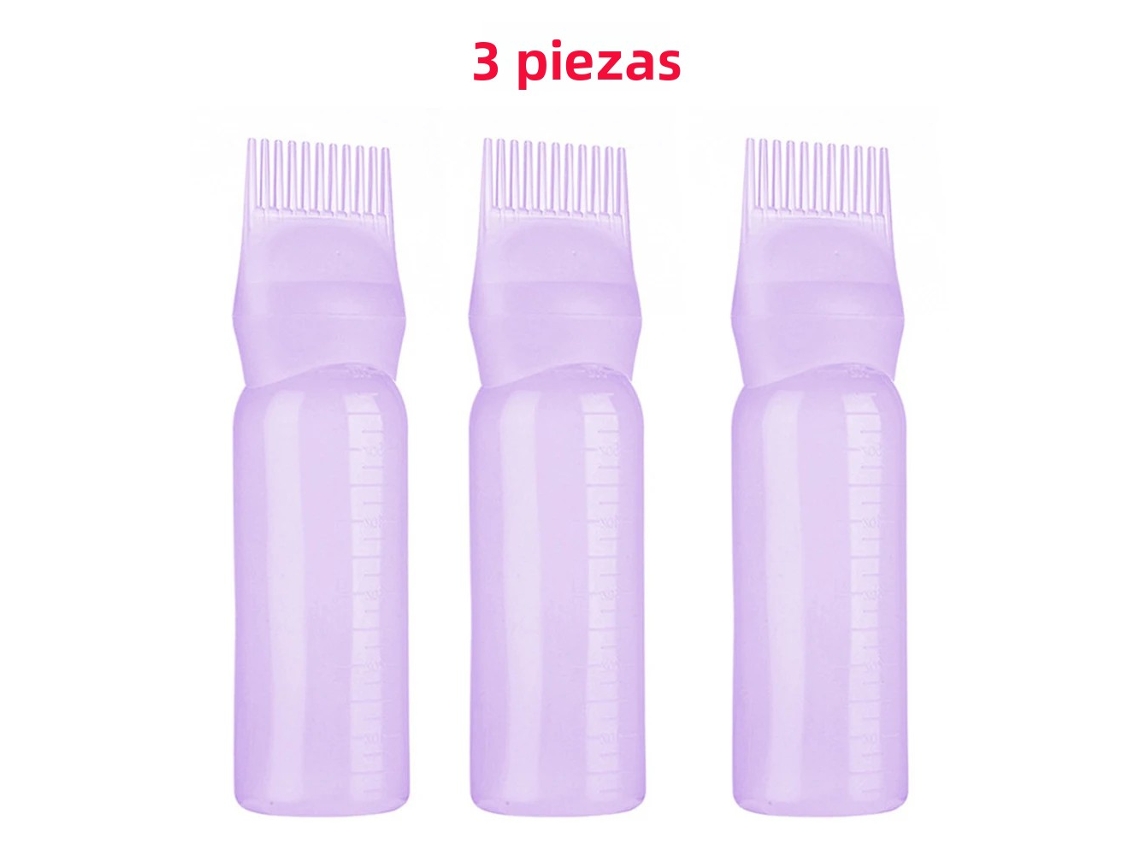 (morado) Paquete De 3 Botellas De Aceite Capilar Rellenables De 180 Ml