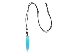 Danu2026-colgante Luminoso En La Oscuridad Collar Resina Forma Irregular Azul Lago Mate