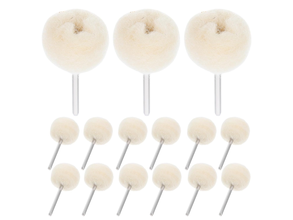 Nuobesty 20 Escovas De Lã Bege Para Polimento De Pedra, Madeira E Joias, Disco Abrasivo Para Furadeira, Escovas