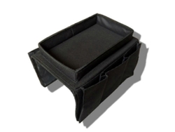 Bolsa de almacenamiento para reposabrazos de sofá, color negro, para control remoto y refrigerios, bandeja para colocar cosas.
