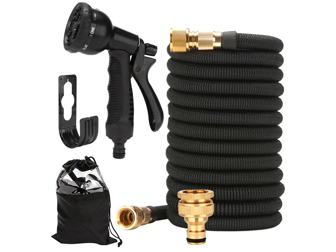 Manguera Flexible Extensible De 15m Con 8 Modos De Chorro, Para Riego, Cultivo Y Lavado De Coches