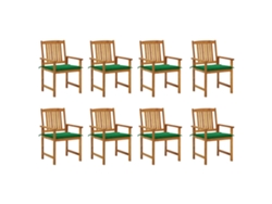 Sillas de jardín con cojines, 8 piezas, acacia maciza, Dkd Home Decor