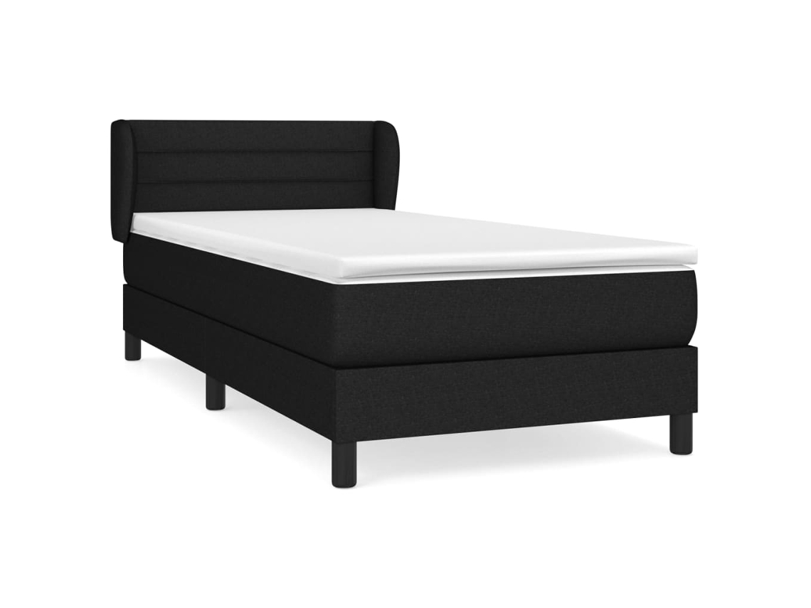 Maison Exclusive - Cama Box Spring Con Colchón Tela Negro 100x200 Cm