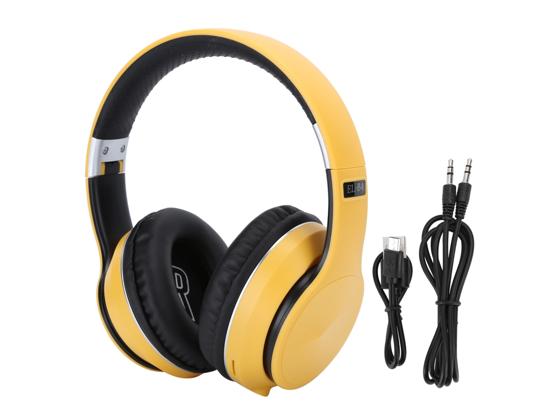 Auriculares Inalámbricos Bluetooth, De Diadema, Estéreo Deportivo, Con Modo Radio, Amarillos.