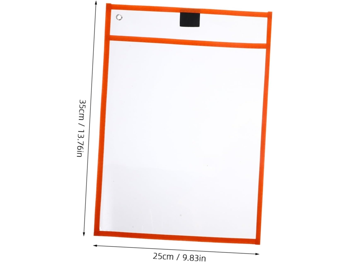 Paquete de 6 protectores para pizarra blanca, ideales para carpetas, para usar en el aula o la oficina.