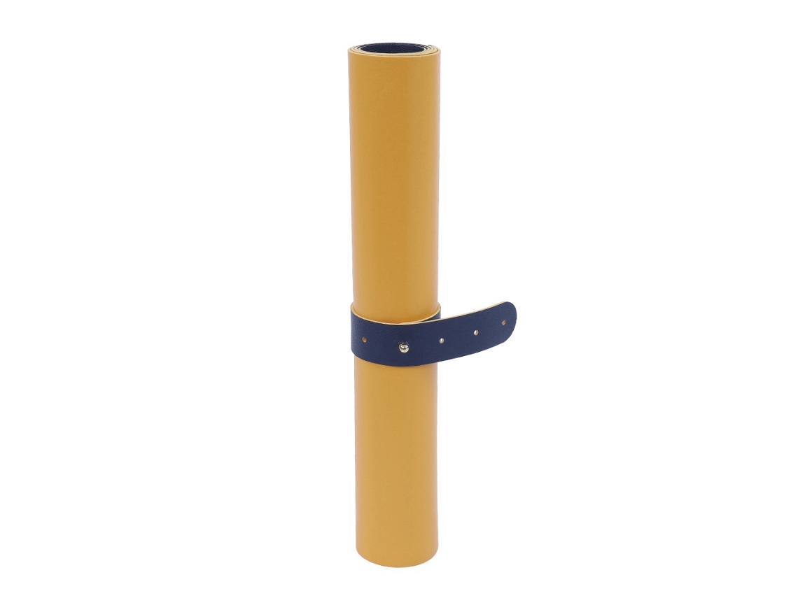 Almohadilla De Ratón Para Escritorio De Cuero Pu De Tamaño Extra Grande Para Teclado De Laptop De Oficina Amarillo+azul Oscuro