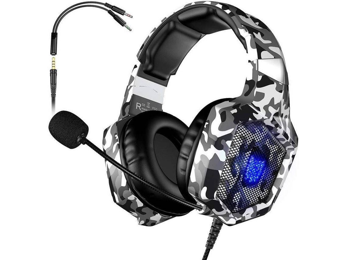 Auriculares Gaming con Cable ONIKUMA ONIKUMA-K8RGB (On Ear - Micrófono - Blanco)