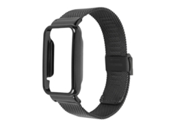Pulsera De Malla De Acero Inoxidable Con Estuche Protector Para Mi Band 7 Pro Negra