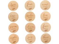 12 Tarjetas Mensuales De Madera Para Niños Y Niñas, Discos De Madera De Doble Cara, Accesorios Para Fotos.