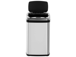 Cubo De Basura De Acero Inoxidable De 30 Litros Con Sensor De Movimiento, Color Plata/negro.