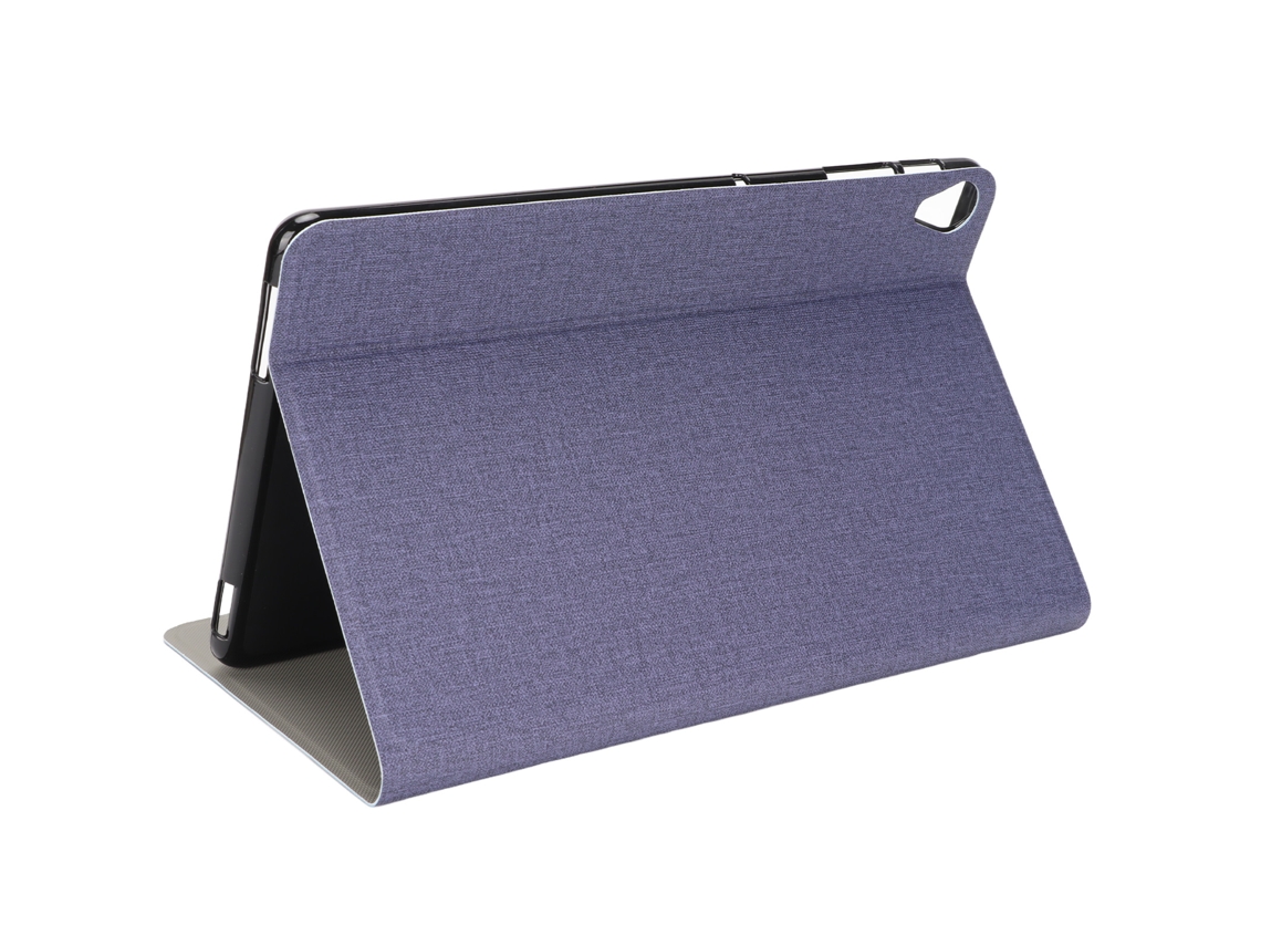 Funda de piel sintética suave para tableta de 10,4 pulgadas, resistente a arañazos y al desgaste, color azul claro y dorado.