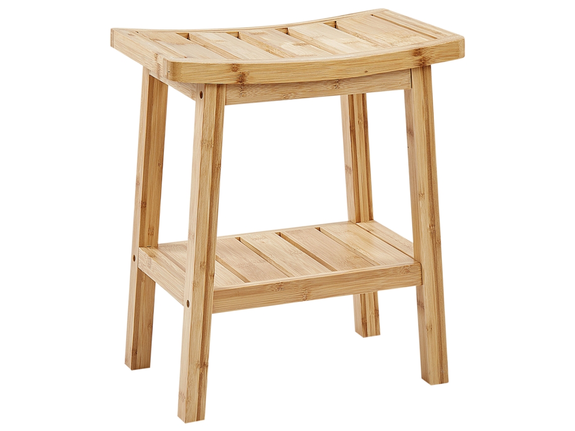 Mesa De Apoio Beliani Tremont De Bambu Castanho 39x45