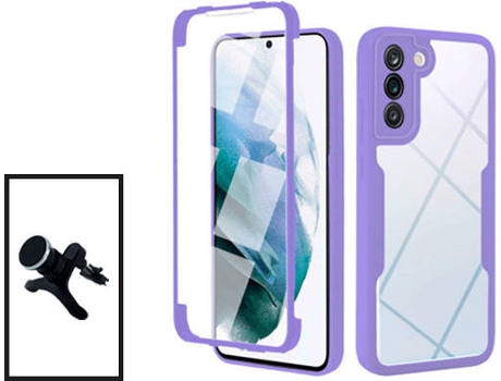 Kit Carcasa 360° Protección Frente y Verso + Soporte Magnético Samsung Galaxy S21 FE 5G GIFT4ME Morado