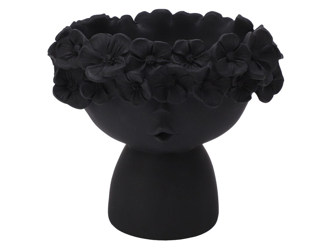 Maceta decorativa para suculentas con cara de resina