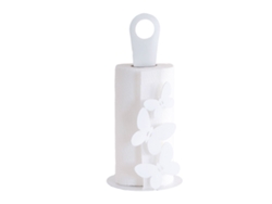 Butterfly - Portarrollos Blanco De Sobremesa, Acero Moderno Para 3 Rollos, Baño Y Cocina, Hecho En Italia