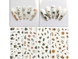 Rebe - 10 láminas de pegatinas para uñas con varios diseños, autoadhesivas para la decoración de uñas femeninas.