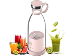 Licuadora portátil de 350 ml, licuadora personal multifuncional, botella de agua de viaje recargable por USB