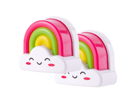 Pack 2 Lampara nocturna de pared LED Infantil quitamiedos y recargable Rainbow GREENICE