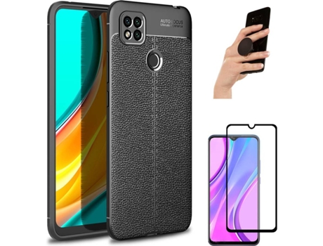 Carcasa, Protector y Popsocket Xiaomi Redmi 9C Rugged Leather Negro