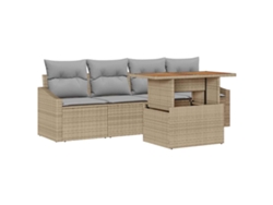 Maison Exclusive - Conjunto De Sofá De Jardín 5 Pcs Beige Poliratán