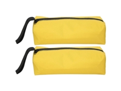Bolsa De Herramientas Pequeña Portátil De Lona Multifuncional Con Cremallera Para Almacenamiento Amarilla