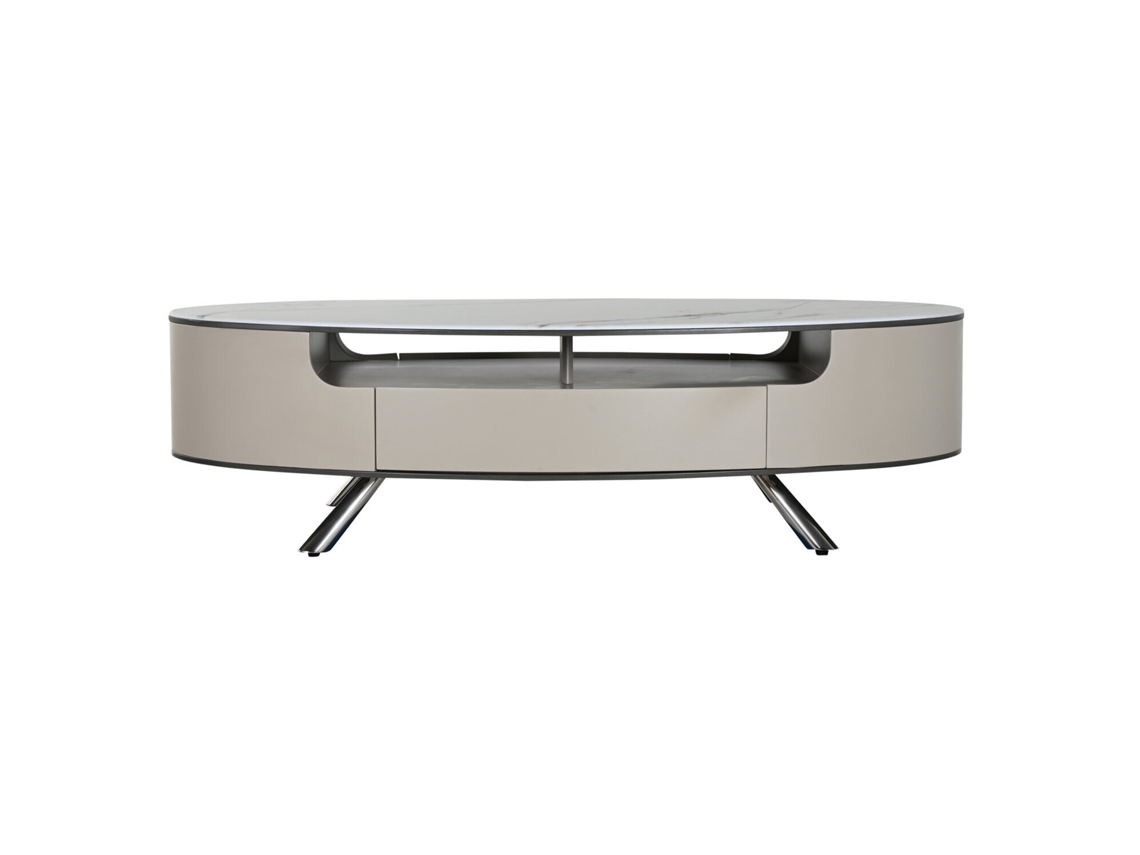 Mesa Centro Marmol Acero Beige 140x75x40cm