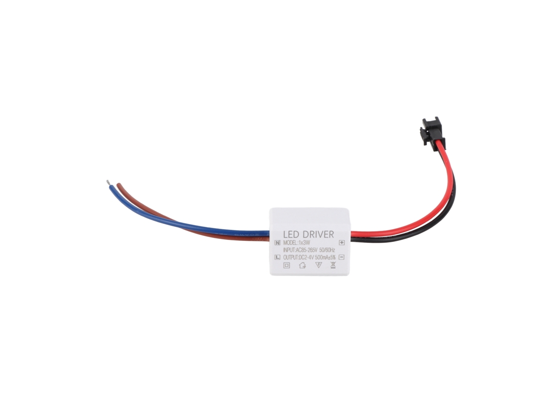 Controlador de potencia LED 2026 500mA 1x3W Transformador para lámparas LED Entrada CA 95-265V Salida 2-4VDC