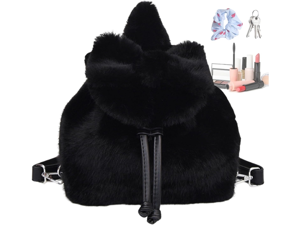 Mochila de peluche para niños | Con lazo | Mochila de viaje | Ideal para la escuela, viajes, estudiantes, Navidad, compras,