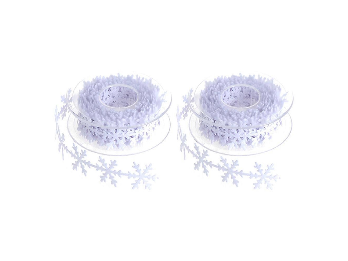 2 rollos de cinta decorativa con copos de nieve para decorar el árbol de Navidad y Año Nuevo. Hengjian