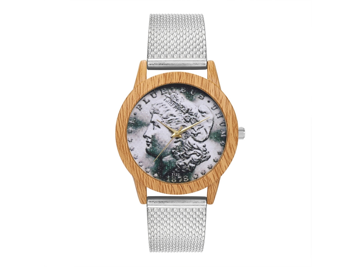 Reloj De Cuarzo Con Correa De Silicona Dial Grande Unisex Casual Plata Zhoulianfa