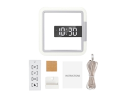 Reloj De Pared Cuadrado Rgb Con Led Hueco, Detección De Temperatura Y Control Remoto.