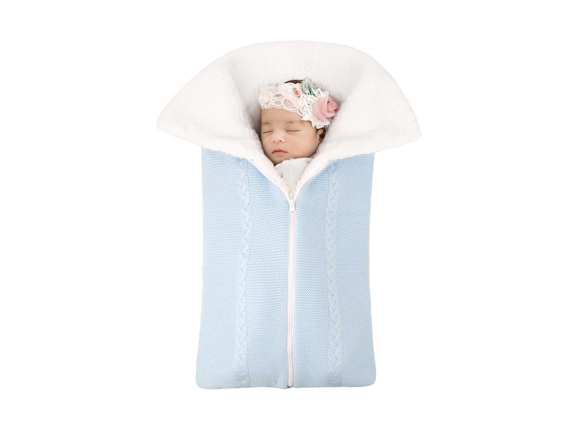 Saco De Dormir 2 En 1 Para Bebé, Edredón De Felpa Tejido, Manta Para Recién Nacidos De 0 A 24 Meses, Azul Czhhmart