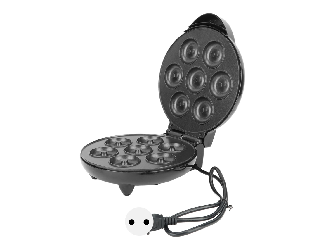 Minimáquina eléctrica para hacer donas, portátil, con calefacción de doble cara y antiadherente, para 7 donas.