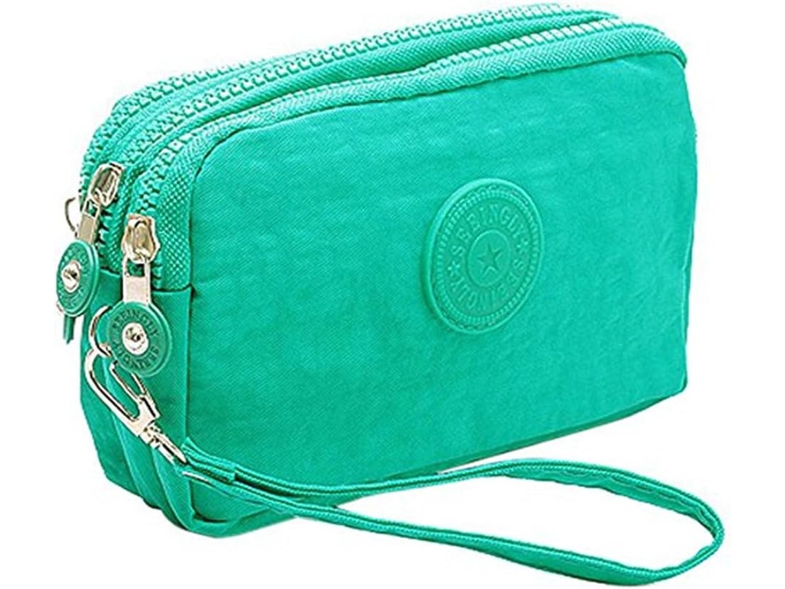 Bolso Multifuncional Con 3 Capas De Cremallera - Bolsa De Almacenamiento - Verde Menta