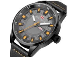 Reloj De Pulsera De Cuarzo Para Hombre, De Piel Sintética, Estilo Casual E Impermeable, Color Morado.