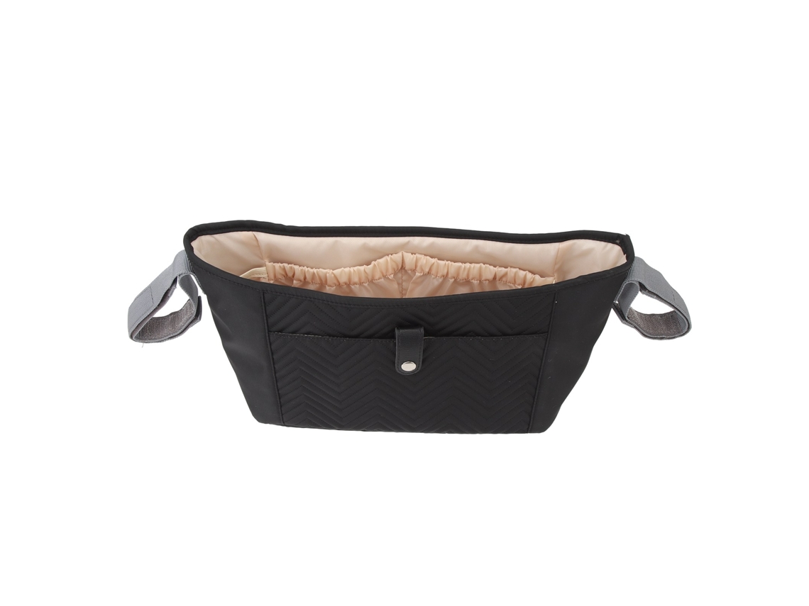 Saco Para Carrinho De Bebê Universal De Náilon À Prova D'água Com Múltiplos Bolsos E Grande Capacidade Preto