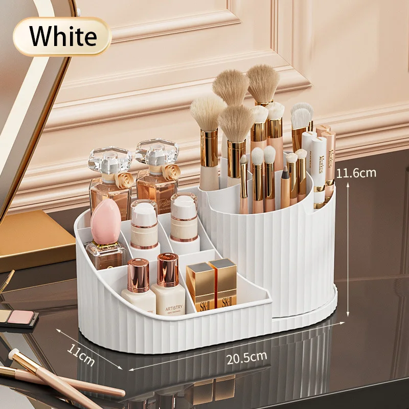 (blanco) Estante De Almacenamiento De Cosméticos Giratorio De 360°, Lápiz Labial