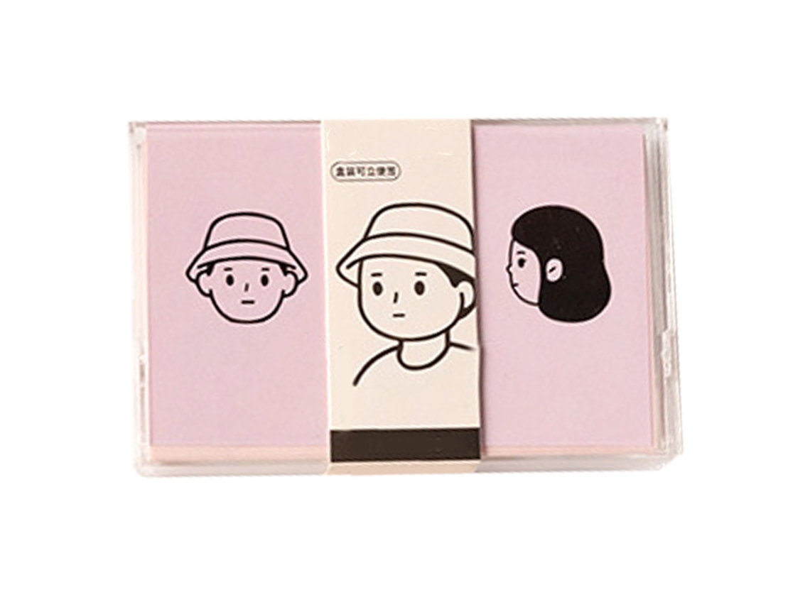 100 Hojas Papel Memo Decorativo Mini No Adhesivo Con Caja Plástica Rosa Para Estudiantes