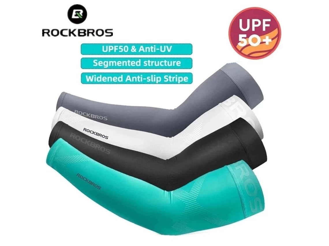 Negra xl rockbros Manga Brazo Ciclismo Transpirable Secado Rápido Uv Upf50 Tejido Ice Protección Solar Fitness