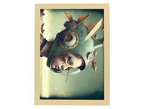 NACNIC Poster Casco Submarino En Estilo Surrealismo Cinematográfico Ilustraciones Y Grabados De Historieta Abstracta Y Artística A3 Marcos Madera