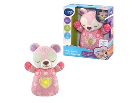 Peluche Interactivo VTECH DE CUNA OSITO MELODIAS ROSA (Edad Mínima Recomendada: 0 meses)