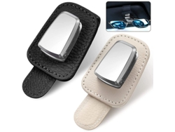 Porta Gafas Para Visera Coche Universal De Aluminio Y Cuero, Clip Resistente Sin Obstruir Vista 2 Paquetes